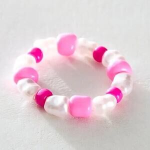 Free People Kleo Ring Pink Coral Pearl Toe Ring One Size Beach Bohemian Summer